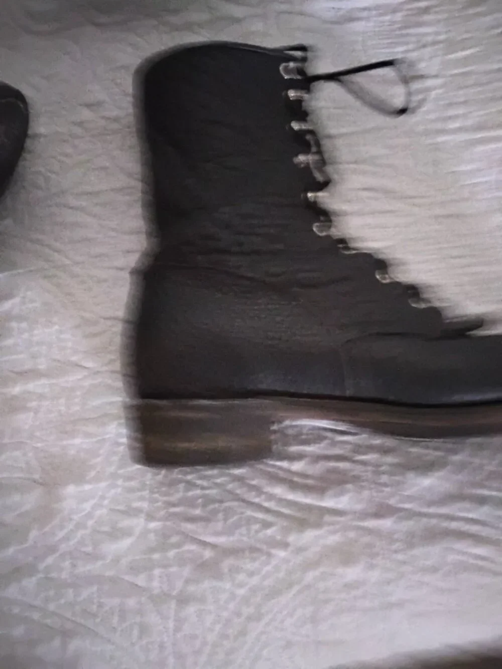 Justin Western 522 Roper Boots Pebbled Bullhide Leather Size 8.5D Lace Up USA